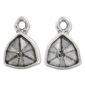 Engaste colgante doble cara  4706 12 mm plateado envejecido