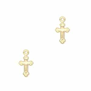 Dijes cruces 13 mm Gold filled x2