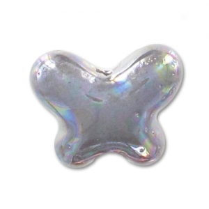 Mariposa de cerámica 12x15 mm Grís irisado x1