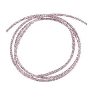 Cordón metálico Mokuba 2 mm - Hilo plateado violeta x1m