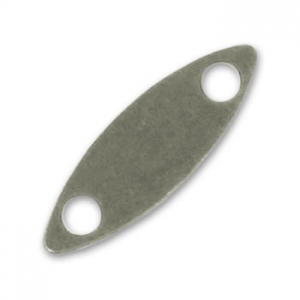 Separadores ovalados lisos 2 agujeros  9 mm plateado antiguo x10