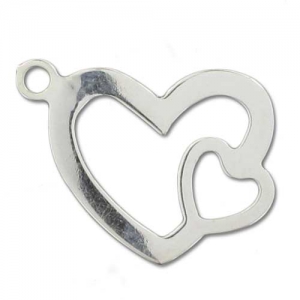 Dije corazones 17x13 mm de Plata 925 x1