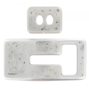 Cierre gancho cordón 1.5 mm Chapado Plateado envejecido