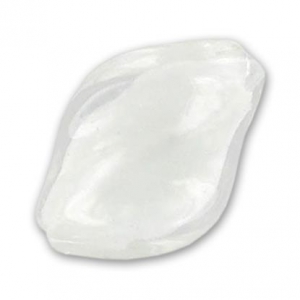 Cuenta retorcida 30x20 mm Crystal/White  x1