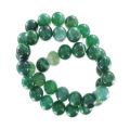 Cuentas de piedras preciosas de 10 mm - Ágata encaje verde x5