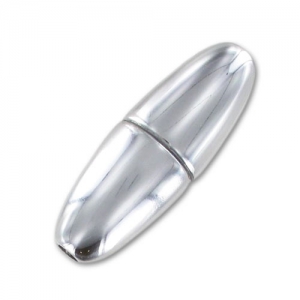Cierre magnético 31 mm para cordón 3 mm plateado x1