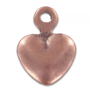 Dijes corazón 8x6 mm cobre antiguo x10