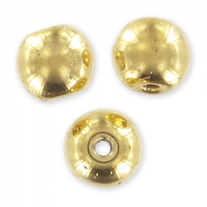 Cuentas redondas 4 mm enchapadas Oro 24 quilates x50