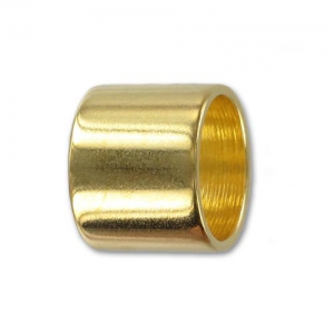 Cuenta pasante12x10 mm para cordones 10 mm Dorado con oro fino x1
