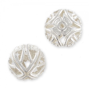 Bola filigrana 12 mm plateado x4