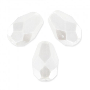 Peras facetadas 7x5 mm White Pearl x25