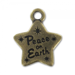 Dije estrella Peace on Earth 19 mm bronce x1