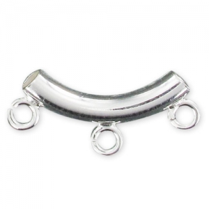Tubo Plata 925 16x3 mm con enganche para dijes x1