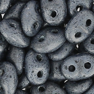 SuperDuo 2,5x5 mm Jet Hematite Mat x10g