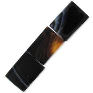 Cuenta Black Agate rectángulo 32x23 mm x1