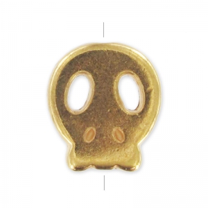 Calavera 15x13 mm Dorado con oro fino x1