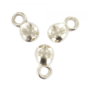 Dijes bolas 7 mm Chapado Plateado envejecido x10