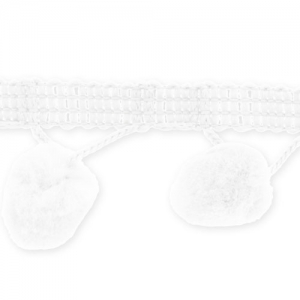 Galón de pompones 30 mm Blanco x 1m