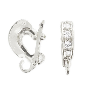 Enganche colgante con strass para clipsar 11 mm rodiado