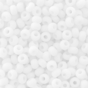 Cuentas de Rocalla Preciosa 11/0 de 2 mm - Blanco opaco mate x 20 g