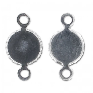 Engaste separador para cabuchón fondo plano 5 mm plateado HQ x1