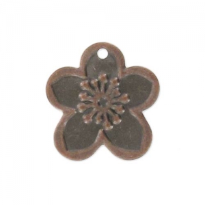 Dijes flores ligeras 16 mm cobre antiguo x10
