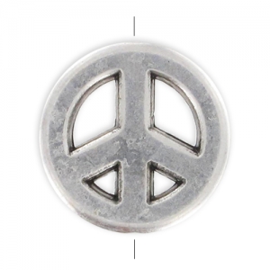 Peace 15 mm Chapado Plateado envejecido x1