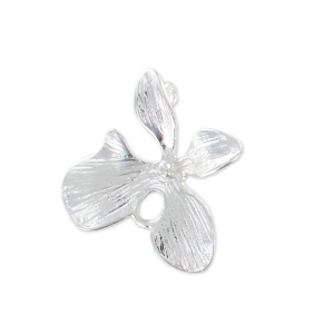 Dije flor 16 mm chapado en plata fina
