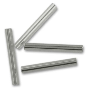 Cuentas de Rocalla Preciosa, tubos de 20 mm, Black Diamond Silver Lined, 20 g