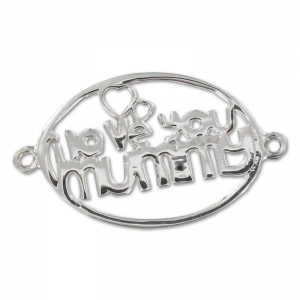 Separador 2 anillas I love you mummy 30 mm Plata 925 x1