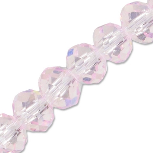Redondas planas facetadas 6x4 mm Light Rose x40cm