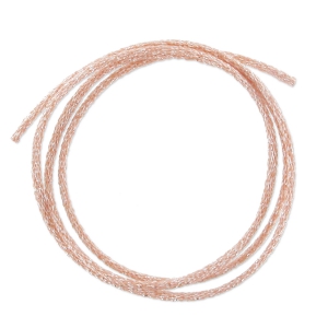 Cordón metálico Mokuba 2 mm - Hilo plateado salmón x1m