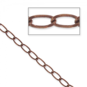 Cadena malla eslabones 2,8 mm cobre antiguo x1m