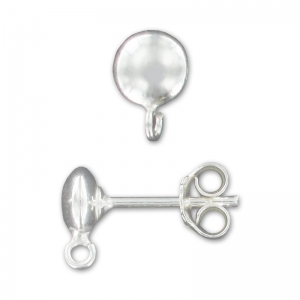 Pendientes semi-bola 6 mm Plata 925 x2
