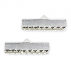 Terminales para apretar 20 mm de Plata 925 x2