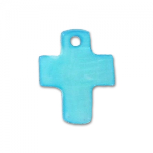 Cruz de Nácar 12x8 mm Turquesa x10