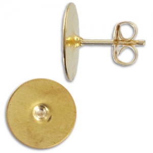 Ganchos pendientes de disco de 10 mm para cabujón - Oro laminado x2