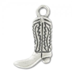 Dije santiag 19 mm plateado antiguo x1