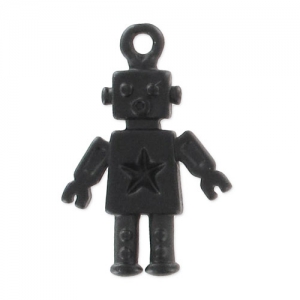 Dije de robot 18x12 mm - Satén negro x1