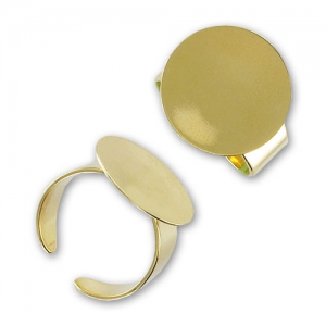 Anillo disco plano 18 mm Dorado con oro finox1