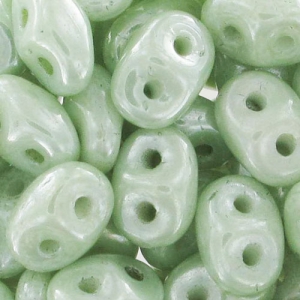 SuperDuo 2,5x5 mm Luster Chalk Light Green x10g