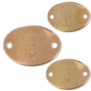 Separador keep calm 2 agujeros 29x20mm dorado rose x1