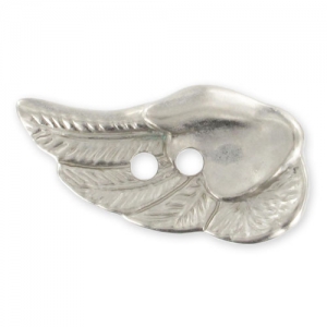 Botón ala CCB 28 mm rodiado mate x1