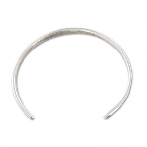 Pulsera jonc de latón 2 ganchos 58 mmChapado Plateado envejecido x1