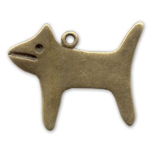 Colgante perro 29x35 mm bronce x1