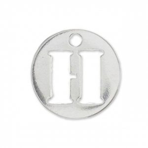 Dije letra H - 8.5mm de Plata Ley x1