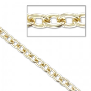 Cadena de aluminio malla ovala 5 mm Dorado con oro fino x1m