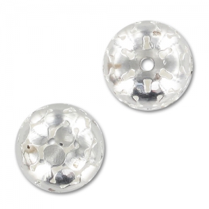 Bola filigrana círculos 14 mm plateado x1