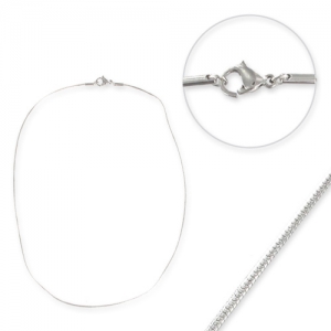 Gargantilla malla serpentina  0.9 mm Acero inox x 43 cm