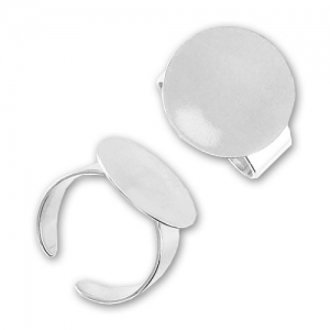 Anillo disco plano 18 mm plateado x1